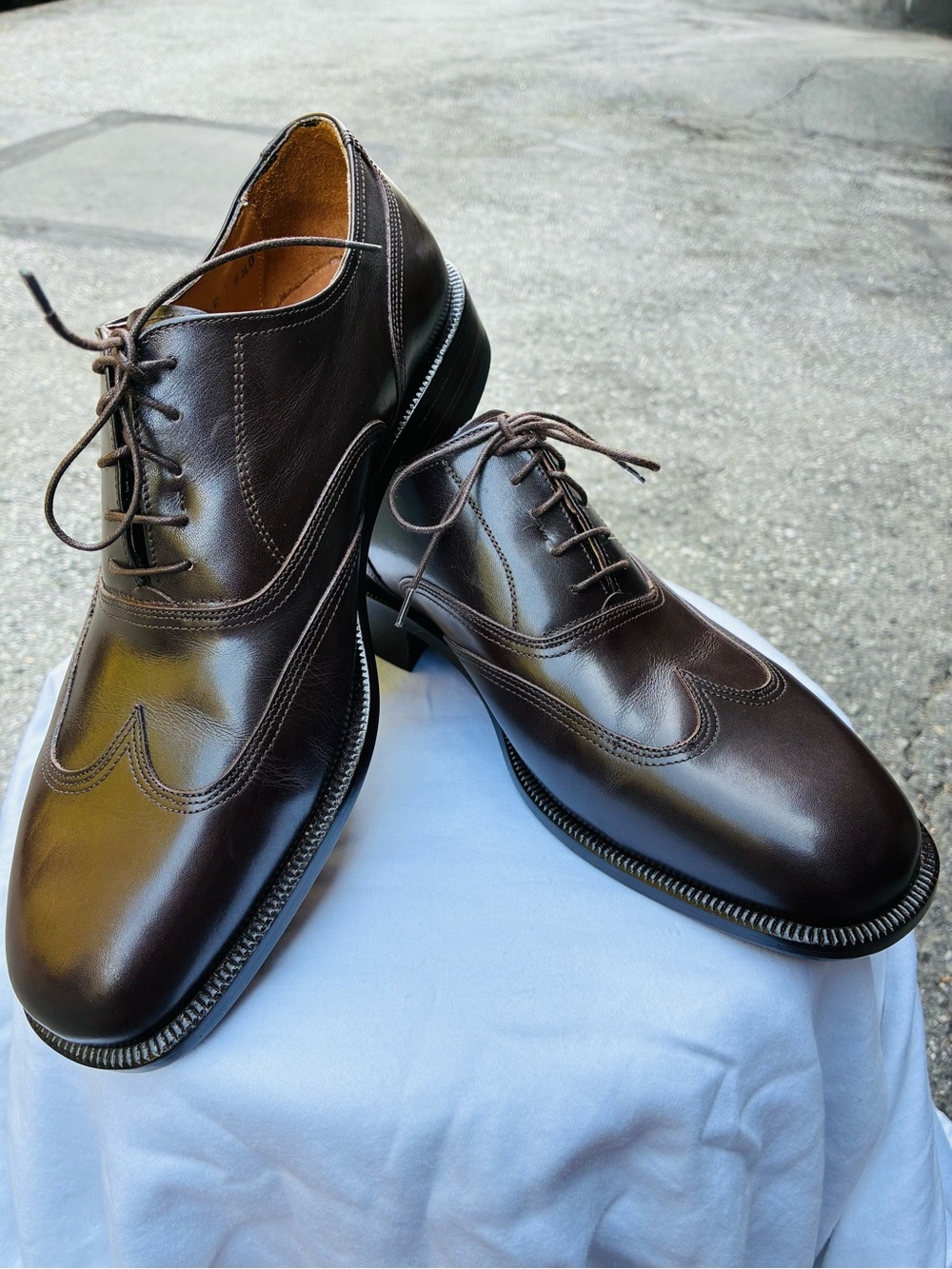 New Bally Brown Scribe Wingtip Brogues, Size 8.5